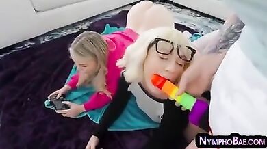 NYMPHOBAE - Bigbooty ginger dyke toying nympho babes in hot 3some