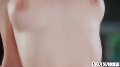 Vixen curvy blonde vic makes an offer oliver can t resist