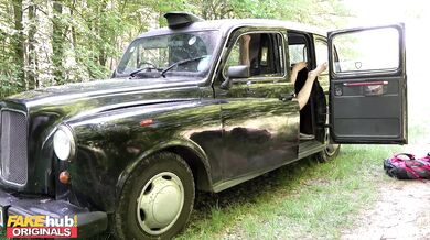 Hitchikers thumb down Fake Taxi to take them to Fake Hostel after intense sex outside in nature!