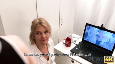 TUTOR4K Literature tutor doesnt want to have sex but she has no choice