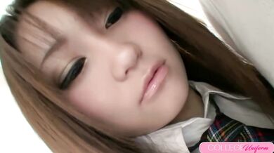 Japanese Schoolgirl Mona Gets Her Pussy Pounded And Creampied!