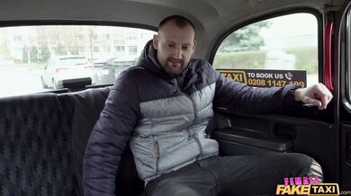 Female Fake Taxi Blonde tattooed driver fucks her passenger to ease his nerves