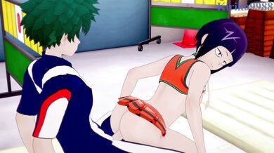 Kyoka Jiro and Izuku Midoriya have intense sex in the Gym storage. - My Hero Academia Hentai
