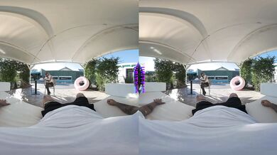 PURITYVR Big tit blonde Lisa Amane rides a stiff cock at the poolside cabana