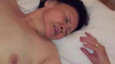 Horny Japanese granny gets her pussy drilled