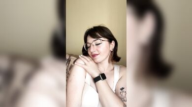 Beautiful brunette shows her tits under her underwear