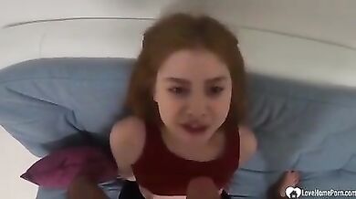 Adorable Girl Begs To Deepthroat My Monster Cock On Her Knees