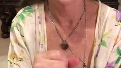 Amateur MILF GILF With Red Lipstick Gives Sensual Slow Delicious POV CIM Swallow Blowjob!????