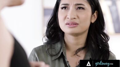 GIRLSWAY Kinky Secretary Avery Black Strap On Fucks Horny Boss Helena Locke At The Office