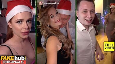 British College Students have crazy Christmas House Party with sneaky blowjobs and sex filmed on their phones! FAKEhub