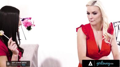 GIRLSWAY - Sexy Teen Besties Emily Willis & Vina Sky Want To Fuck Their Neighbor Cougar! GROUP SEX!