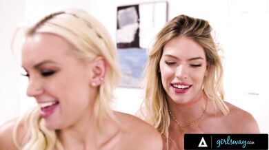 GIRLSWAY - Sexy Teen Besties Emily Willis & Vina Sky Want To Fuck Their Neighbor Cougar! GROUP SEX!