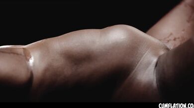 Extreme Interracial Cumflation - Sexy Black Girl Zaawaadi Filled With Loads Of CUM Inside Her Pussy