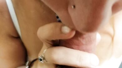 Mature Schoolgirl Deepthroats,Swallows,Sucks a Huge Cock ..POV