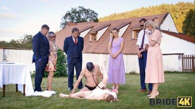 BRIDE4K. Blonde bride with natural tits enjoyed a good fuck. Hot sex with Andrea & Falco White