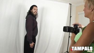 Busty Blonde Bimbo Sucking a Hard Dong