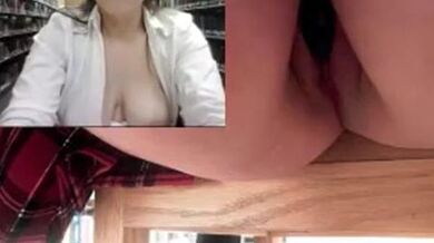 Horny Teen Masturbates & Squirts in Library