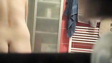 Wife caught in bathroom showering