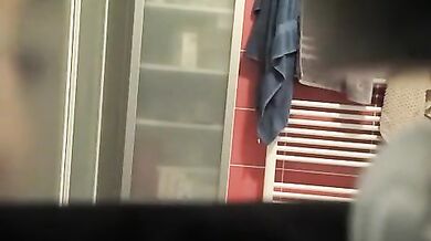 Wife caught in bathroom showering