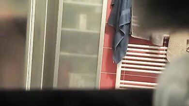 Wife caught in bathroom showering