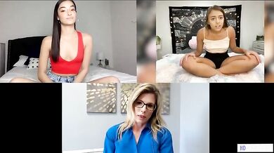 Emily Willis And Gia Derza Makes Gia's Step Mother Wet Via Webcam! Feat. Cory Chase