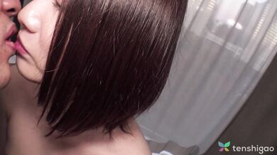 Nana Okamoto from Japan in her 1st porno. Uncensored cock sucking, ball licking, pussy fucking pt 4