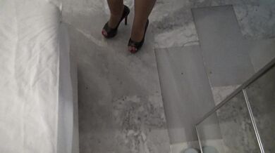 55 year old stepmom shows her hairy pussy while I masturbate