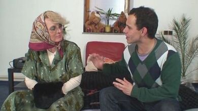Sexy blonde grandma pounded by dude