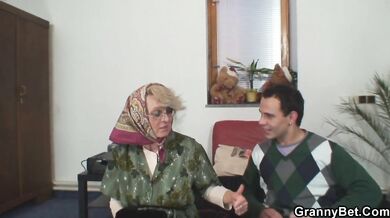 Sexy blonde grandma pounded by dude