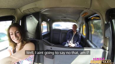 Female Fake Taxi - Old bald man fucked a hot brunette taxi driver