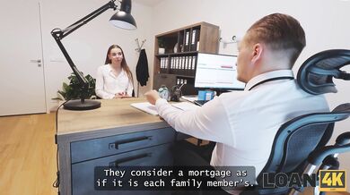 LOAN4K. Sexy customer wanted to get a loan, but got face fucked eventually. Hot sex with Arina Shy