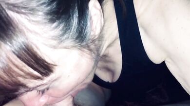 Granny sucks the life and cum out of our younger friends cock