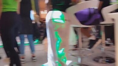 perfect fit blonde tight black leggigns ass