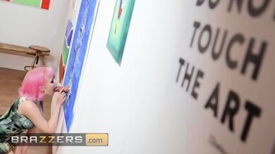 BRAZZERS - It's Hard For Evie Rees To Obey The Rules About Not Touching The Art When There Is A Big Cock Hanging - Pink Pussy