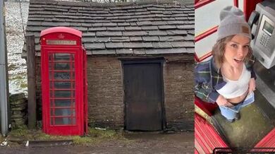 Serenity Cox The Public Red Telephone Box Orgasm with a Lush Remote Controlled Vibrator in the Engli