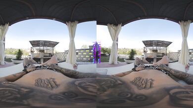 PURITYVR Beautiful brunette Nemesi rides a hard dick in the backyard in VR