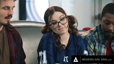 MODERN DAY SINS Naughty Teen Leana Lovings Has Sneaky Sex With Stepdad's Buddies Behind His Back