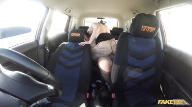 Fake Driving School Married couple having sneaky sex in the car