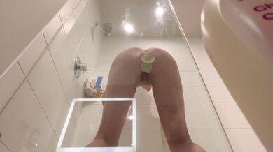 College Babe Rides a Large Dildo In The Shower