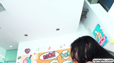 NYMPHO Thin brunettes Alexa Chains & Sage Hunter take turns fucking this huge dick