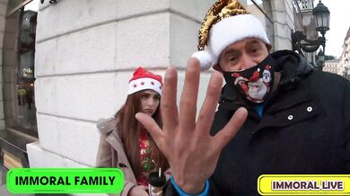 PETITE REDHEAD DOUBLE TEAMED by STEPDAD & STEPSON– SMALL SPANISH GIRL LOVES ROUGH SEX