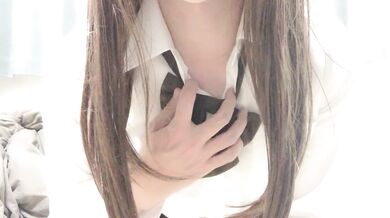 【男の娘】女子高生コスでシャワーを浴びながら びしょ濡れオナニー | crossdresser