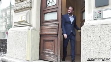 EVIL ANGEL Spanish Cleaning Lady Caught Masturbating By Anal Addict Home Owner - Anastasia Brokelyn