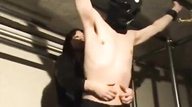 Japan Femdom - Mistress Tickles Helpless Bound Slave F/M