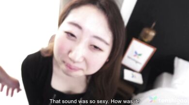 Japanese Amateur Ai Okamoto interview stripping and nude show, pussy licking, fingering shaved pussy