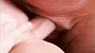 Old dude eats and fucks hard a busty slut with pierced cunt while she smokes