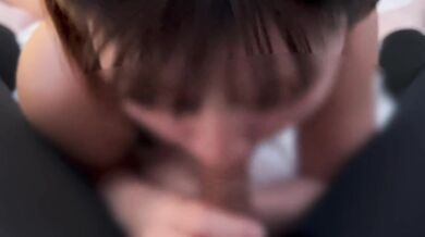 Girl in underwear after a “Delicious sperm” after a gokkun.