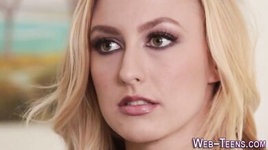 Blonde lesbian eats hot girl