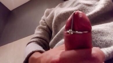 Cum stopper, solo, wanking, masturbation, cum, dick, dick