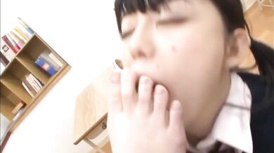 Japanese girl lick teachers feet
